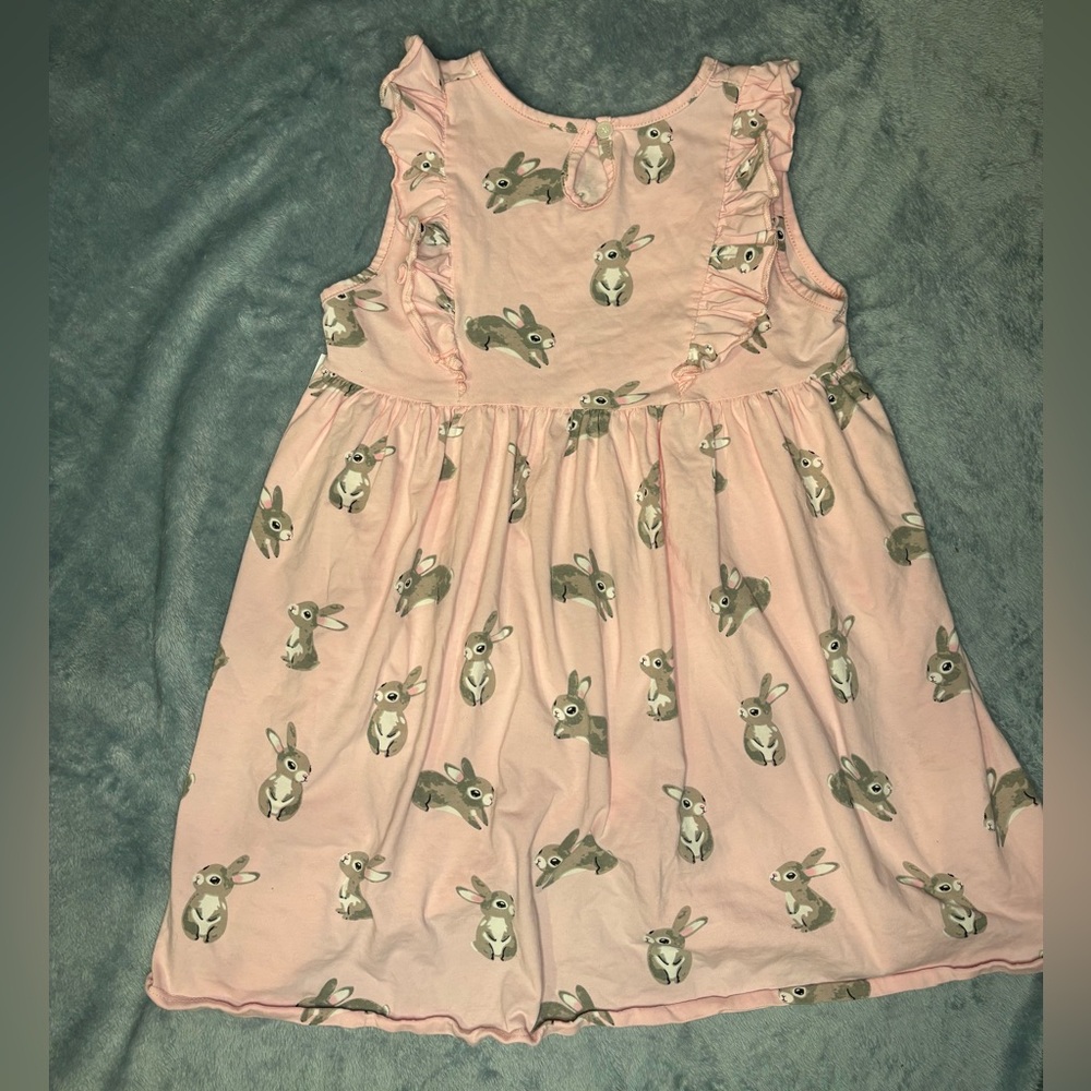 Pink Dress with Bunny Design sz 140 cm. Peter Rabbit, Easter. - Picture 4 of 6